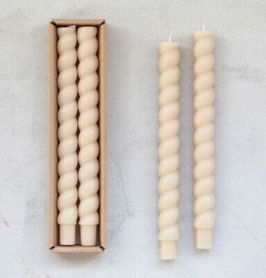 Cream Twisted Taper Candle