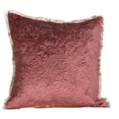 Mavis Cotton & Velvet Embroidered Pillow, 18"