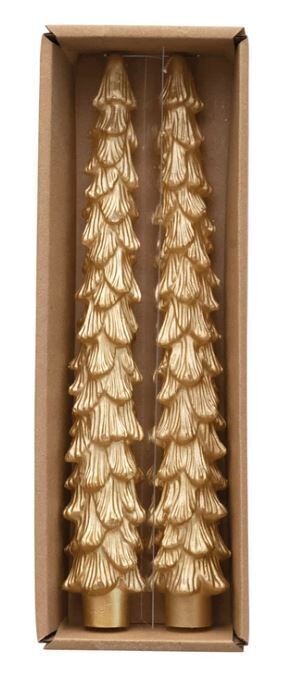 Gold Tree Shaped Candle 2 Pk