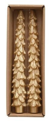 Gold Tree Shaped Candle 2 Pk