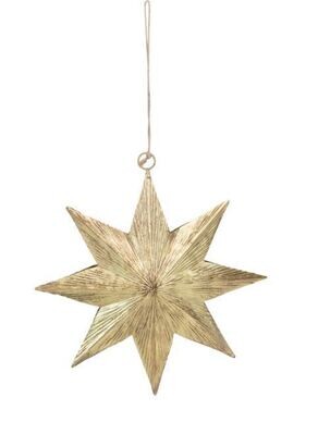 Metal Gold Star Ornament