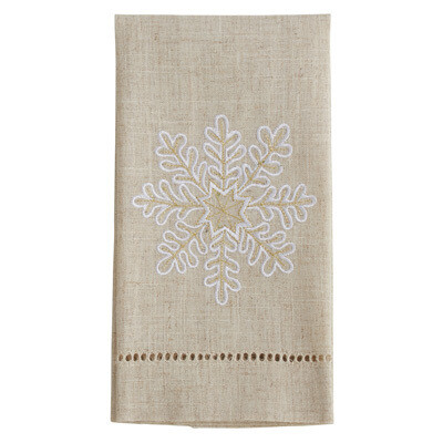 Embroidered Snowflake Guest Towel