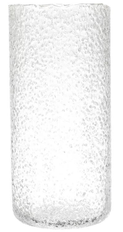 Crushed Ice Clear Glass Vase