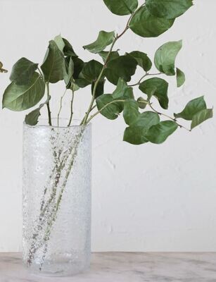Crushed Ice Clear Glass Vase