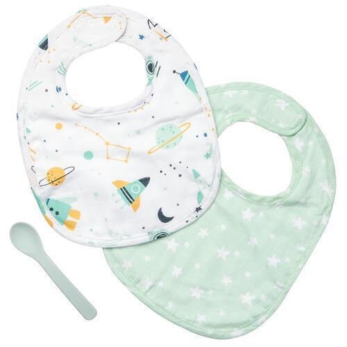 Muslin Bib Set, Space