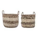 Medium Striped Seagrass Basket