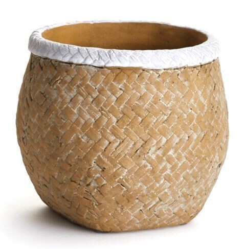 Basketweave Drum Pot, Sm