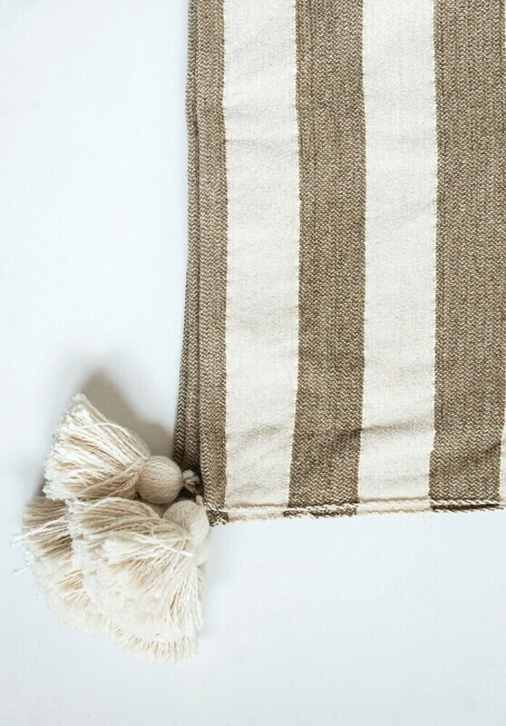 Missy Metallic Cotton Striped Throw
