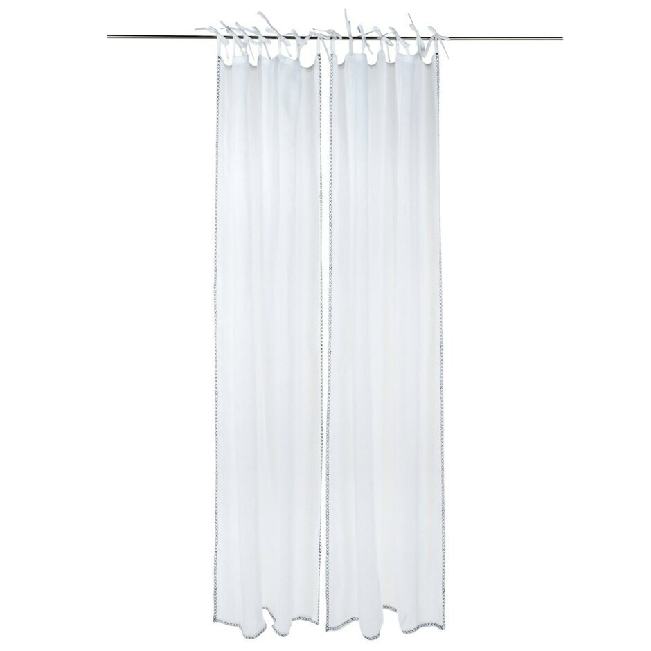Madeline Linen Drapery Panel Tie Top