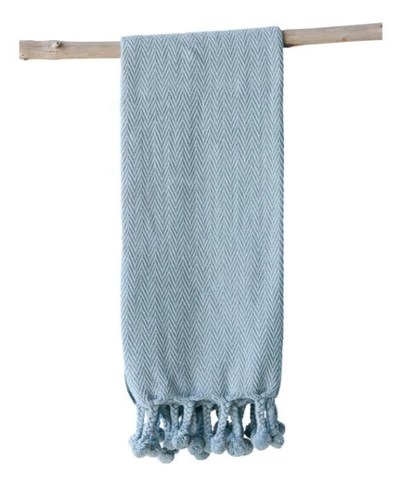 Ocean Throw W/ Pom Pom Fringe
