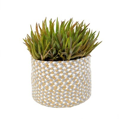 Chindi Weave Pot Olive