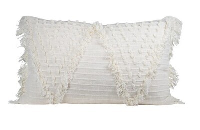 Prairie Handwoven Pillow, White, 14x22