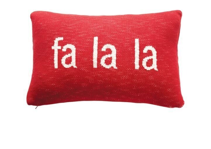&quot;Fa La La &quot; Cotton Knit Pillow