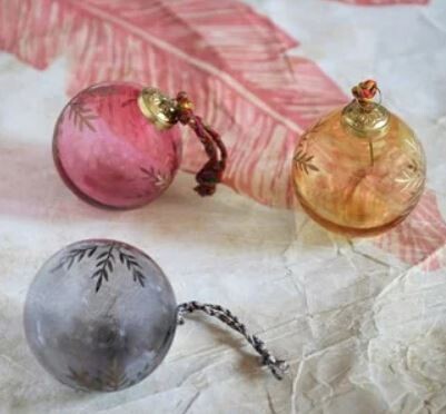 Colored Glass Ball Snowflake Ornament