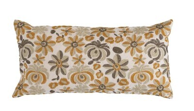 Francine Floral Embroidered Pillow, 24x12