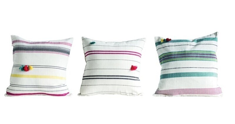 Caravan Cotton Striped Pillow, 16&quot;