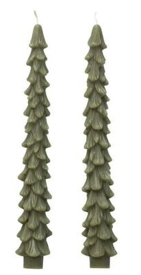 Green Tree Shaped Candle 2 Pk