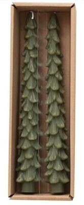 Green Tree Shaped Candle 2 Pk