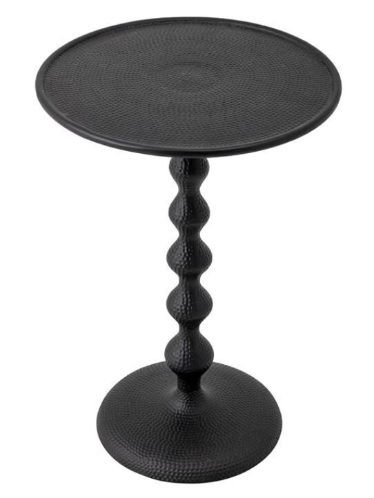 Round Hammered Metal Side Table