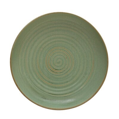 Round Stoneware Serving Bowl, Green