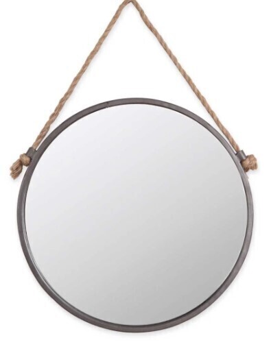 Rope &amp; Metal Wall Mirror, 15&quot;