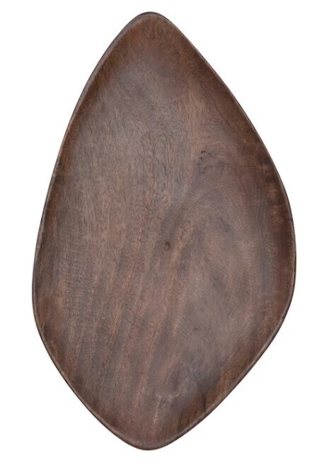 Organic Shaped Wood Tray, Espresso