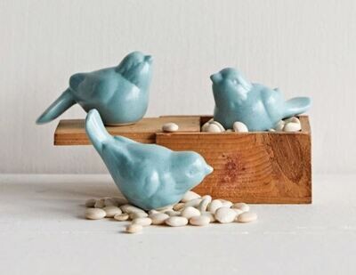 Aqua Ceramic Birds