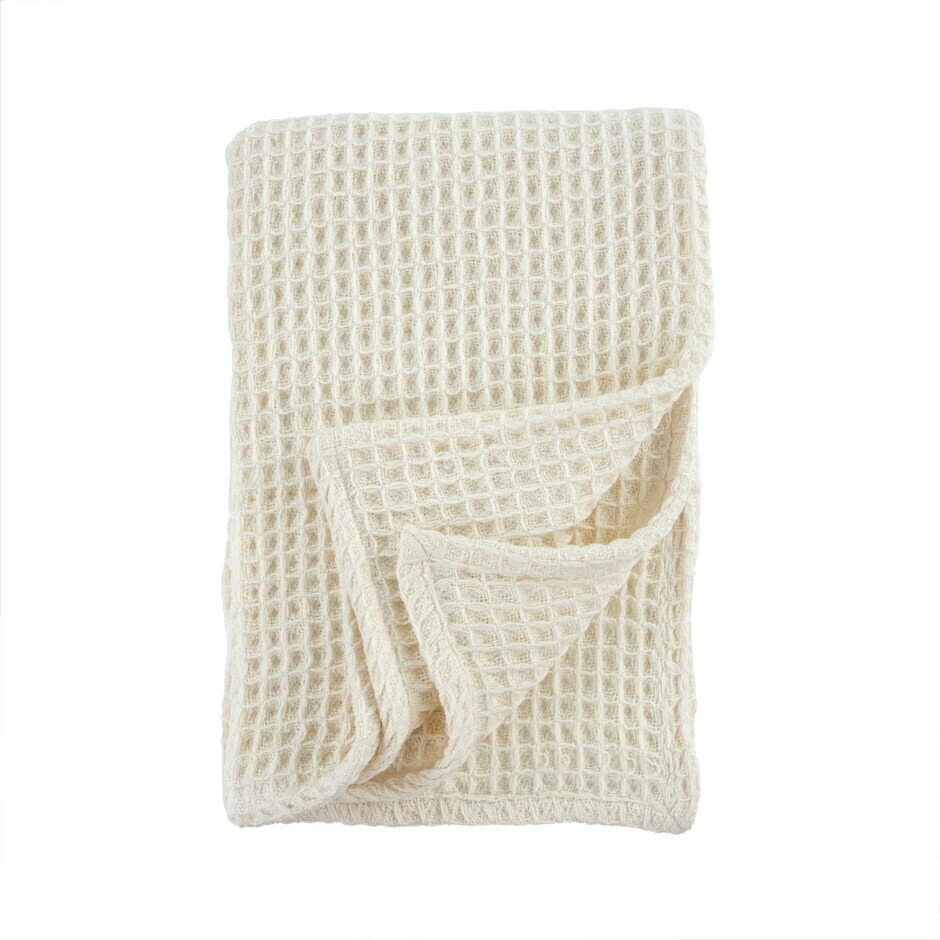 Honey Woven Throw Ivory