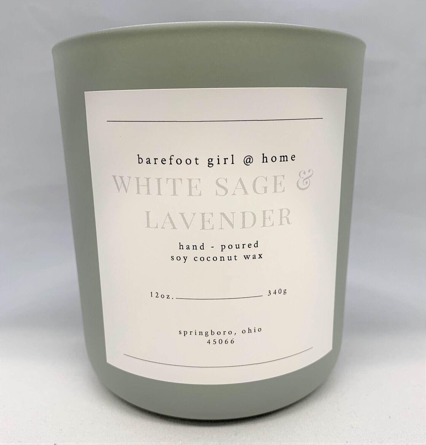 White Sage &amp; Lavender Candle 12 oz