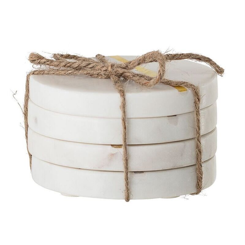 Round Marble Coasters, Set Of 4