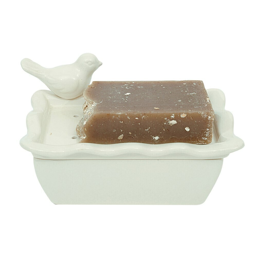 Ceramic Soap Dish, 2 Piece W/ Bird