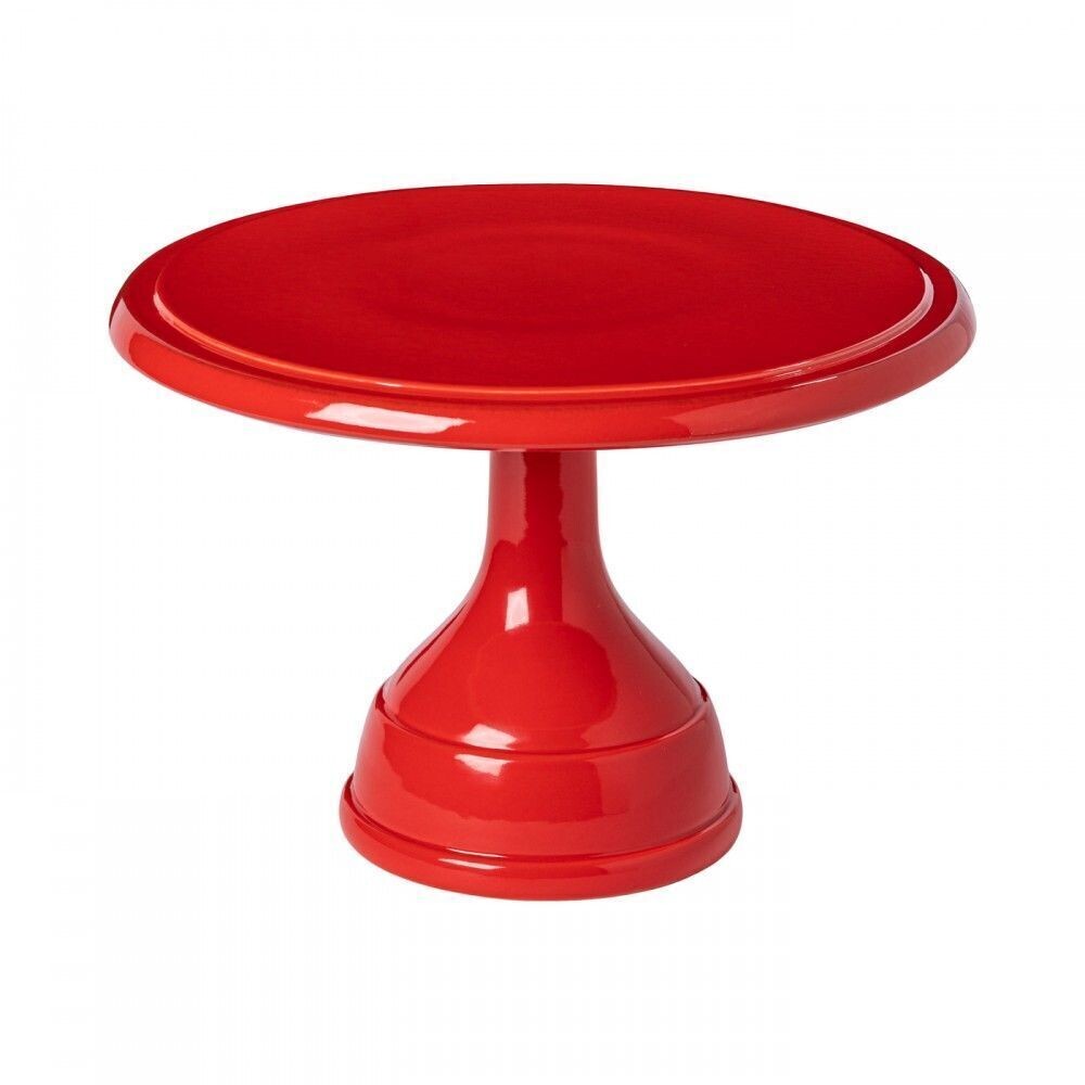 11&quot; Footed Cake Plate, Red