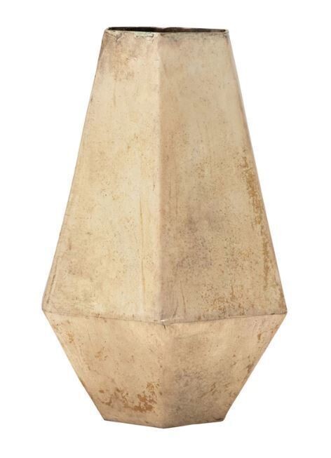 Gold Metal Vase - 7 3/4&quot; H