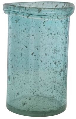 Turquoise Seeded Glass Vase