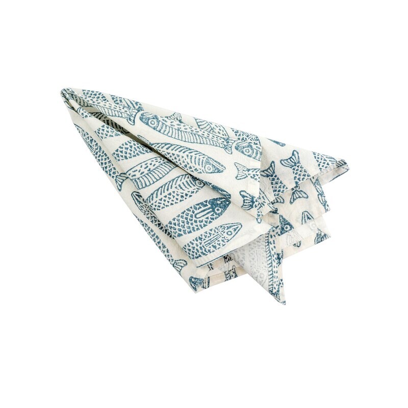 Fish Tales Block Print Napkin