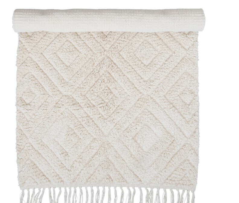 Dionne Cotton Tufted Rug, Cream 3x5.5