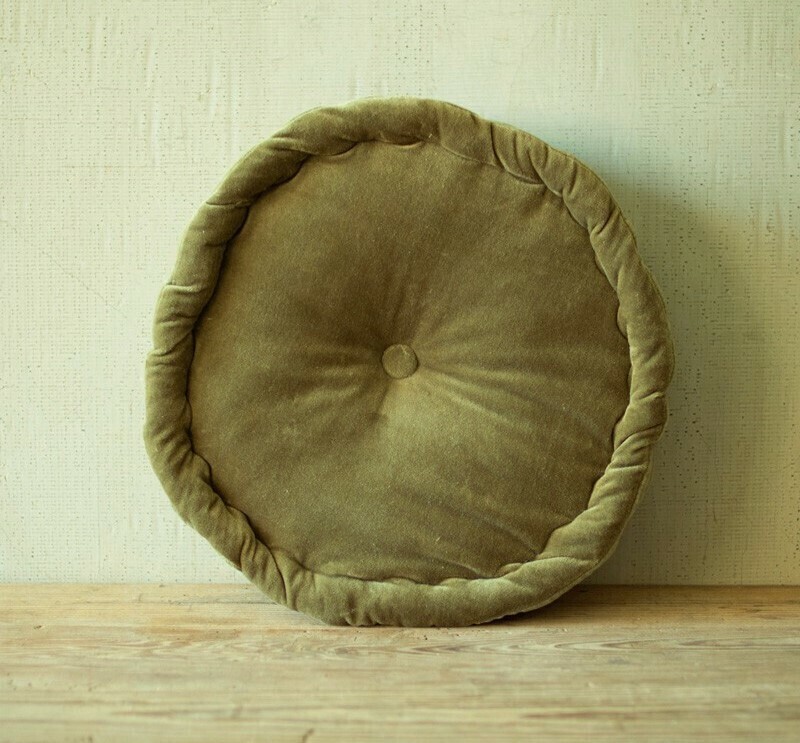 Ava Round Floor Cushion, Avocado