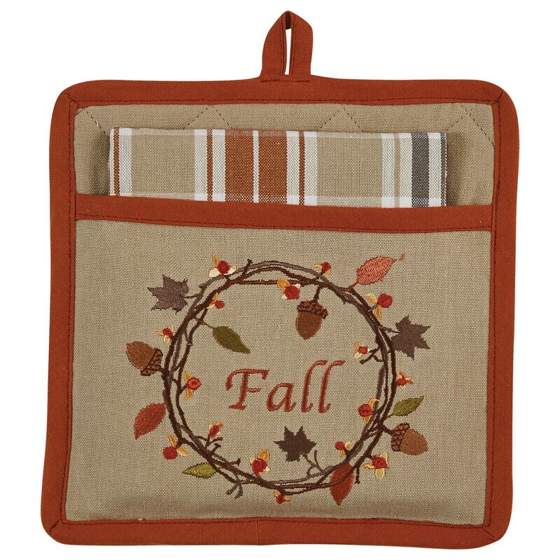 Autumn Wreath Potholder Set