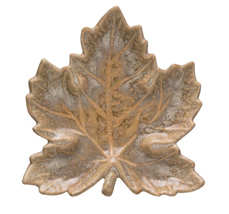 Stoneware Leaf Serving Dish