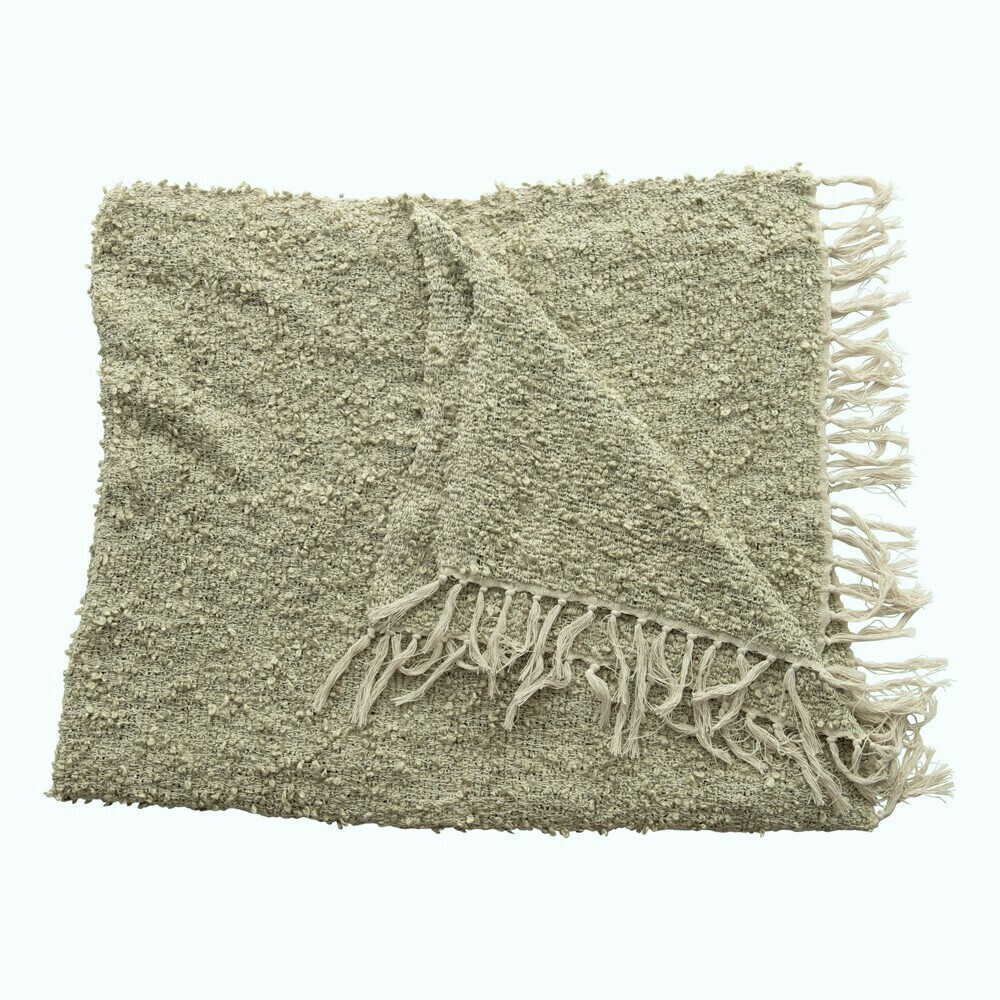 Beth Boucle Acrylic Throw, Grey