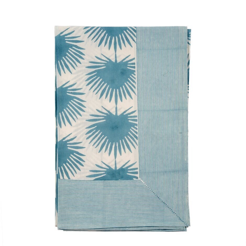 Paradise Palm Tablecloth, Blue