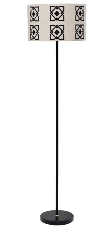 Black &amp; White Metal Floor Lamp