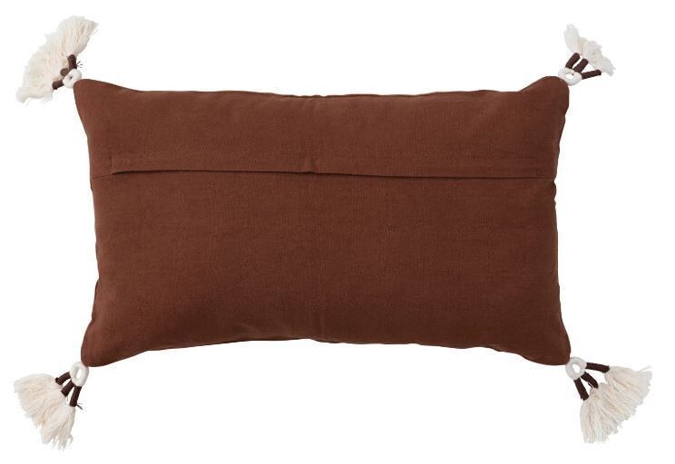 Brown Velvet Lumbar Pillow, 20x12