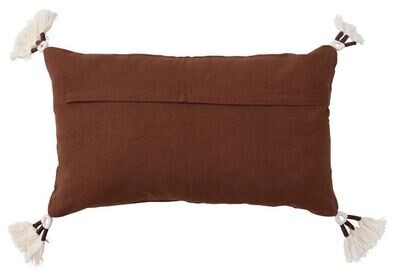 Brown Velvet Lumbar Pillow, 20x12