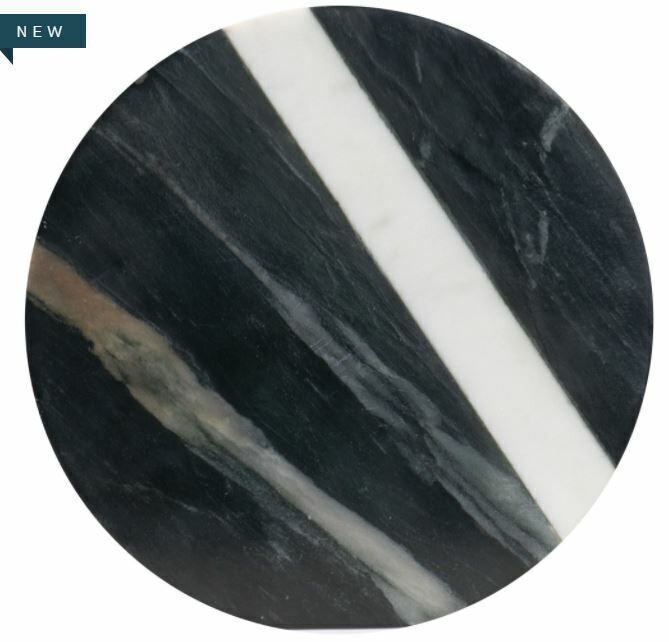 Black &amp; White Marble Round Cheese Board