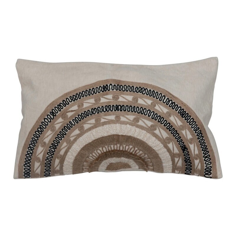 Mona Cotton Embroidered Pillow 20x12
