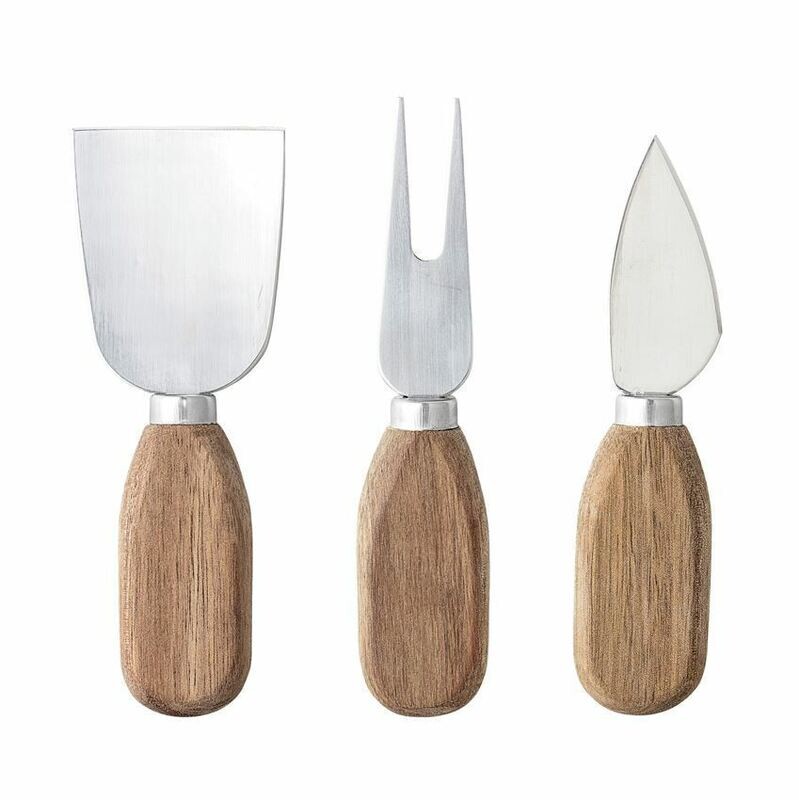 Stainless &amp; Acacia Cheese Knife Set