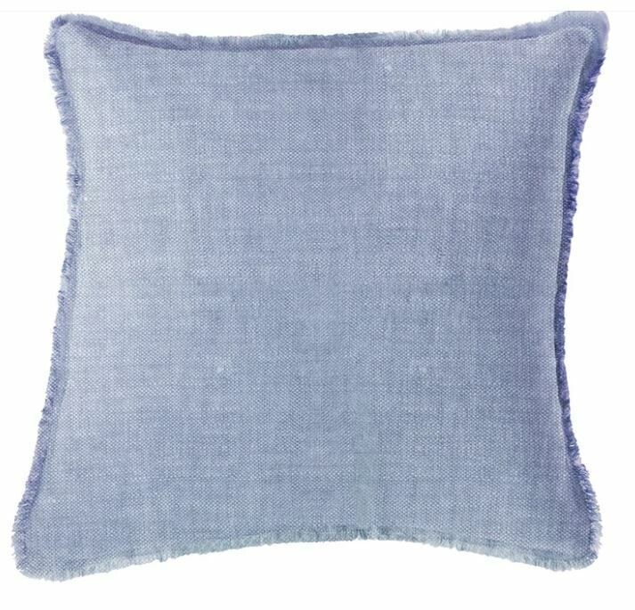 Chambray Blue Linen Pillow 20x20