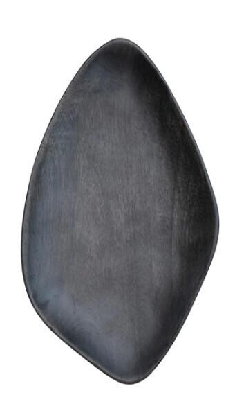 Organic Shaped Wood Tray, Black