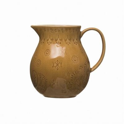 Stoneware Pitcher, Mustard